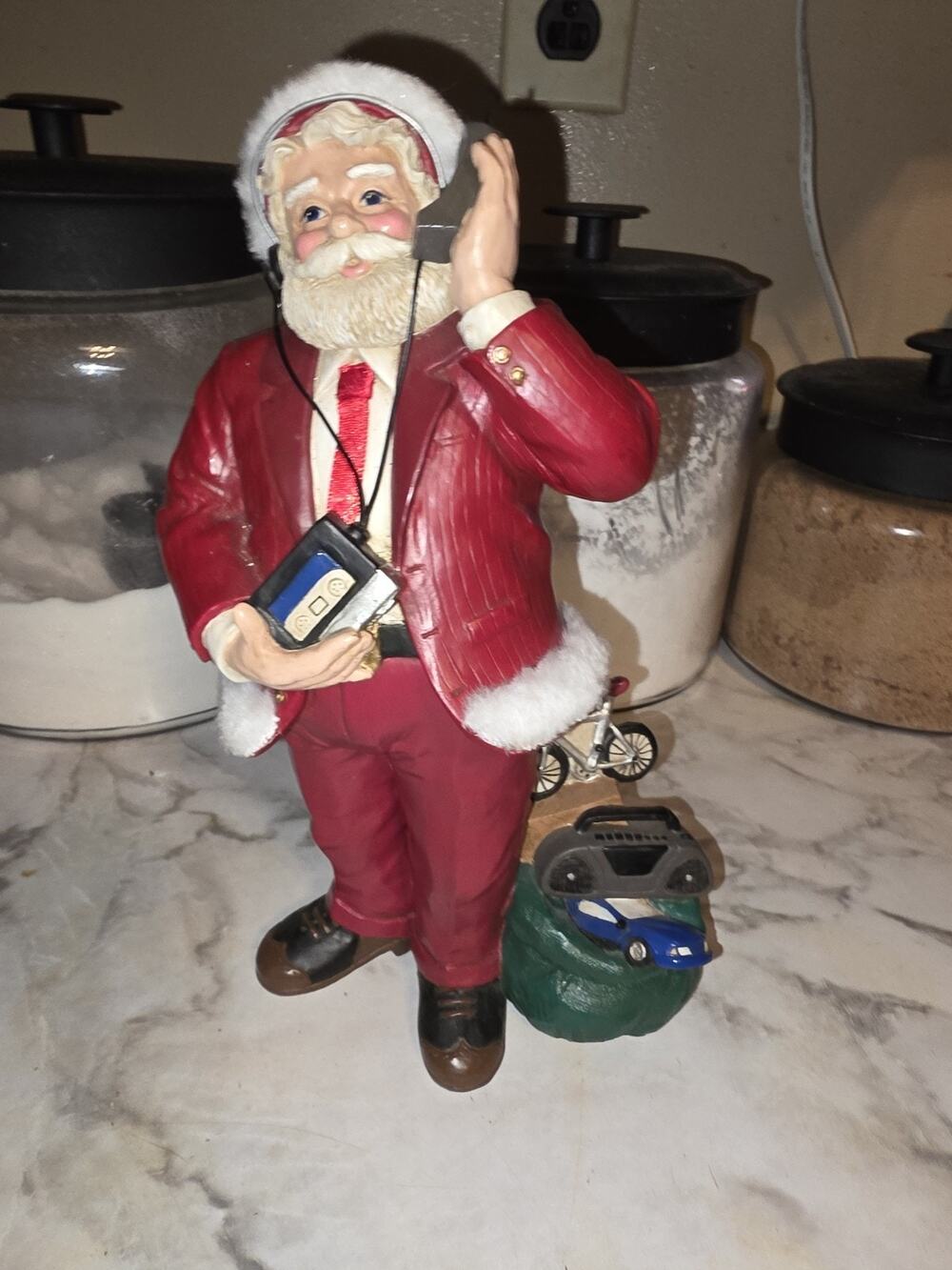 Vtg 80s Midwest 20th Century Santa Claus Cassette Player Mobile Phone Christmas